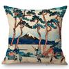 Asian Art Great Wave Woodblock Painting Hokusai Japanese Artist Culture Decoration Pillow Case Cotton Linen Sofa Cushion Cover