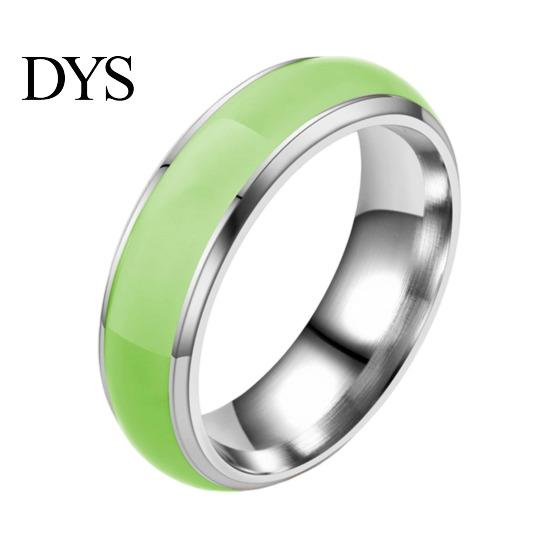 Modern Finger Decoration Luminous Ring for Couples, 6mm Stainless Steel Hypoallergenic with Versatile Decorative Resin Bands Colorful Inlay,