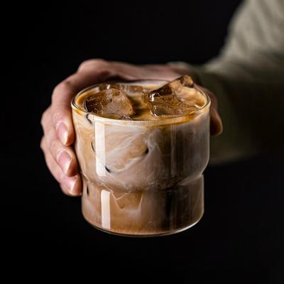 Round Transparent Glass Cup, Stackable Double-layer Old-fashioned Water Cup, Suitable for Coffee, Milkshake and Wine