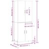 Highboard Gray Sonoma 69.5 X 34 X 180 Cm Particleboard