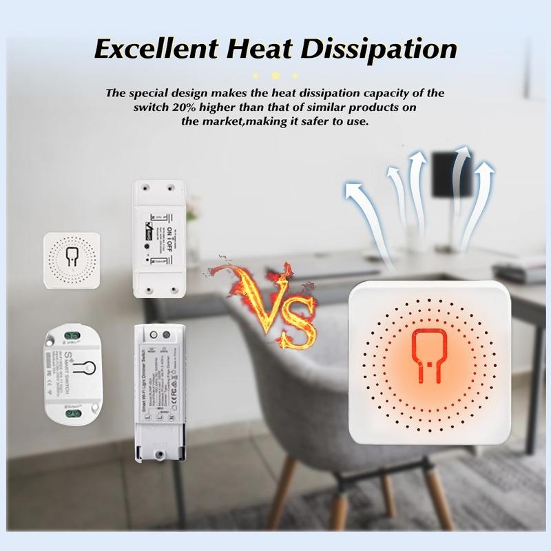 16A Mini Home Automation Modules Wifi Smart Switch Smart Home DIY Light Switches Module 2-way Control Work with Tuya Smart Life Alexa Google Home