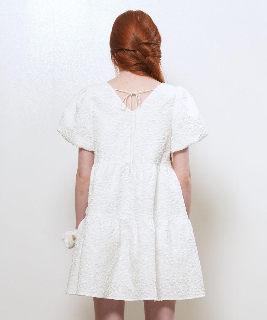 General Idea Wrinkle Volume Puff Dress [White] / Wbe2L15503
