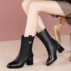 Autumn and winter new thick-heeled women's medium boots fashionable versatile thin boots medium boots Martin boots women