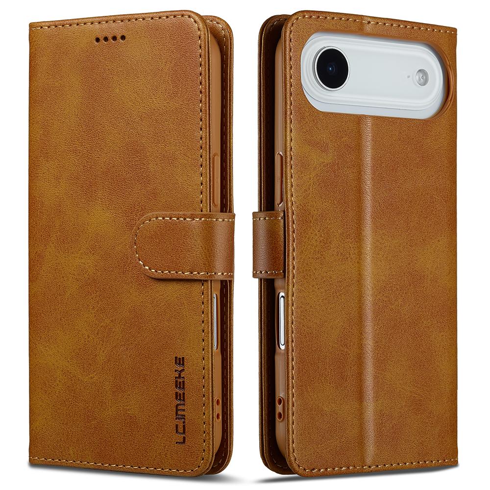 LC.IMEEKE For iPhone 17 Air Case Calf Texture PU Leather Stand Wallet Phone Cover