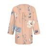 Women's V-neck Gradient Print Three-quarter Sleeve Fashion Top
