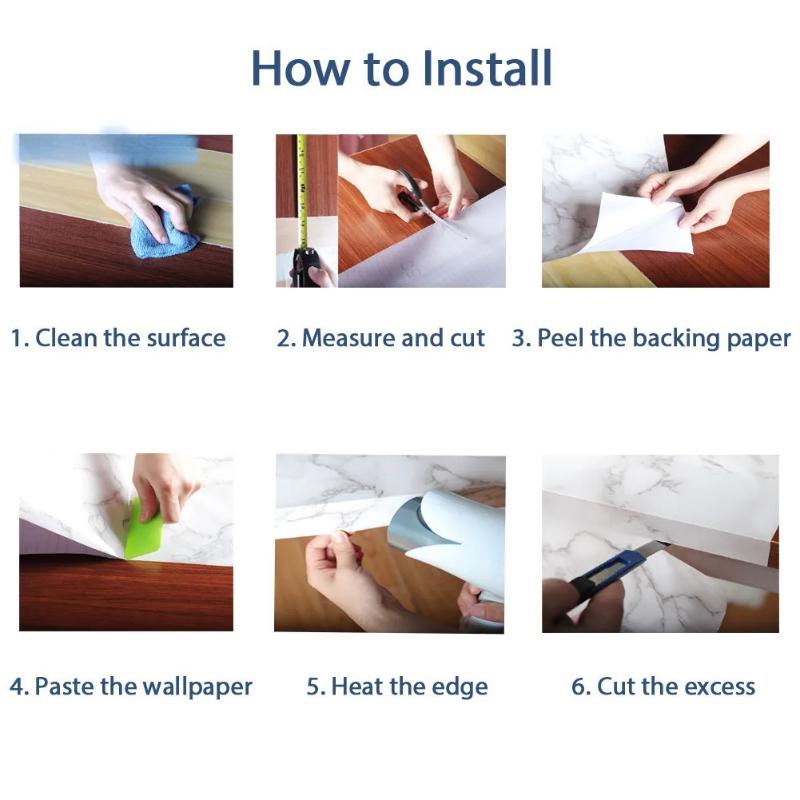 Adhesivos Gruesos Impermeables de PVC con Patrón de Imitación de Mármol Moderno Vinilo Autoadhesivo Papel Pintado Renovación de Muebles Encimera de Cocina