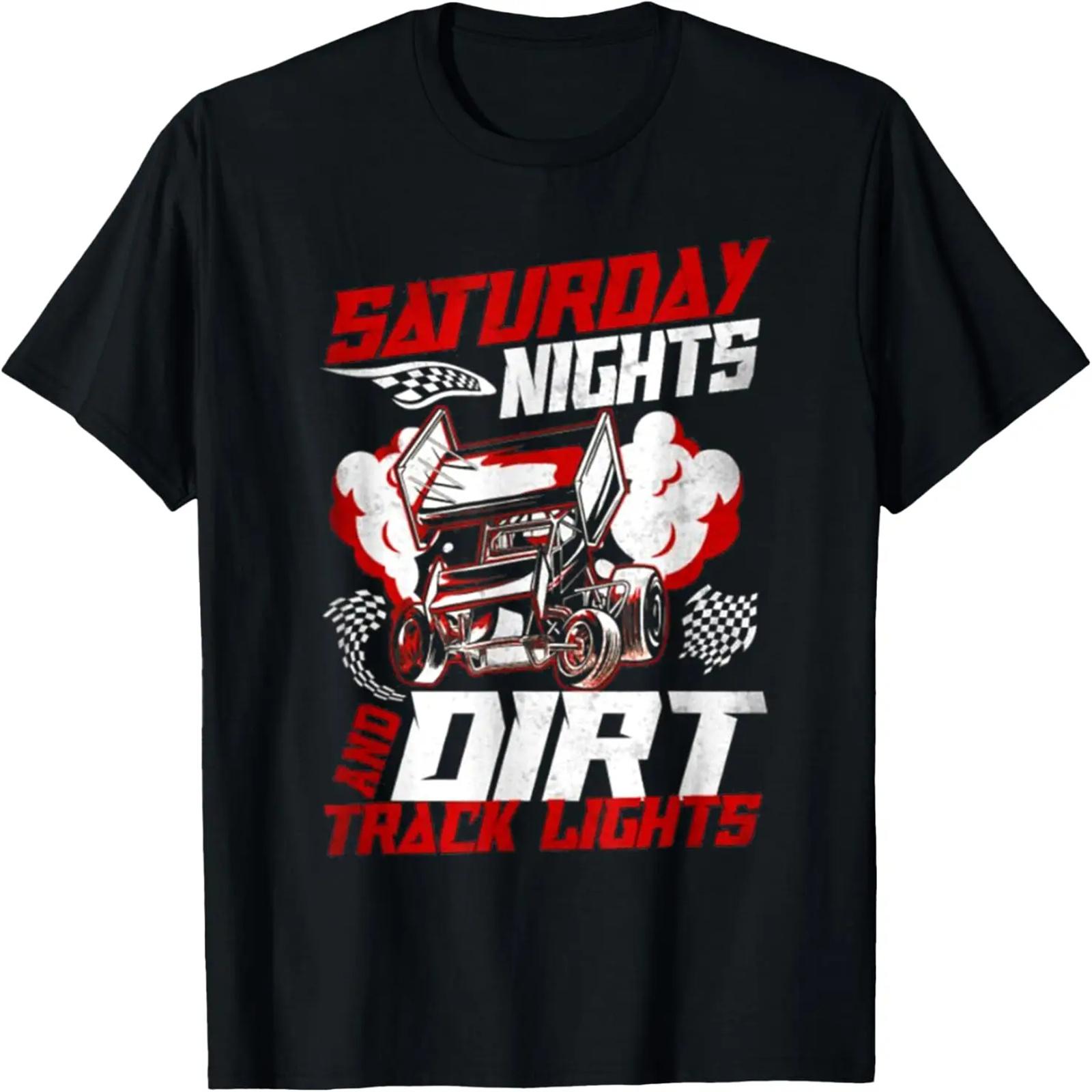 Saturday Nights And Dirt Track Lights Racing Race Vintage T-Shirt S