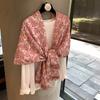 Cotton And Linen Feel Scarf Thin Encrypted Bali Yarn Silk Scarf Women'S Spring Summer Fringed Vacation Sun Protection Shawl Scarf
