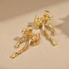 1 Pair of Bohemian Style Long Spiral Bow Earrings, Elegant and Graceful, Suitable for Women's Daily Commuting and Vacation Decoration, Creative Gift