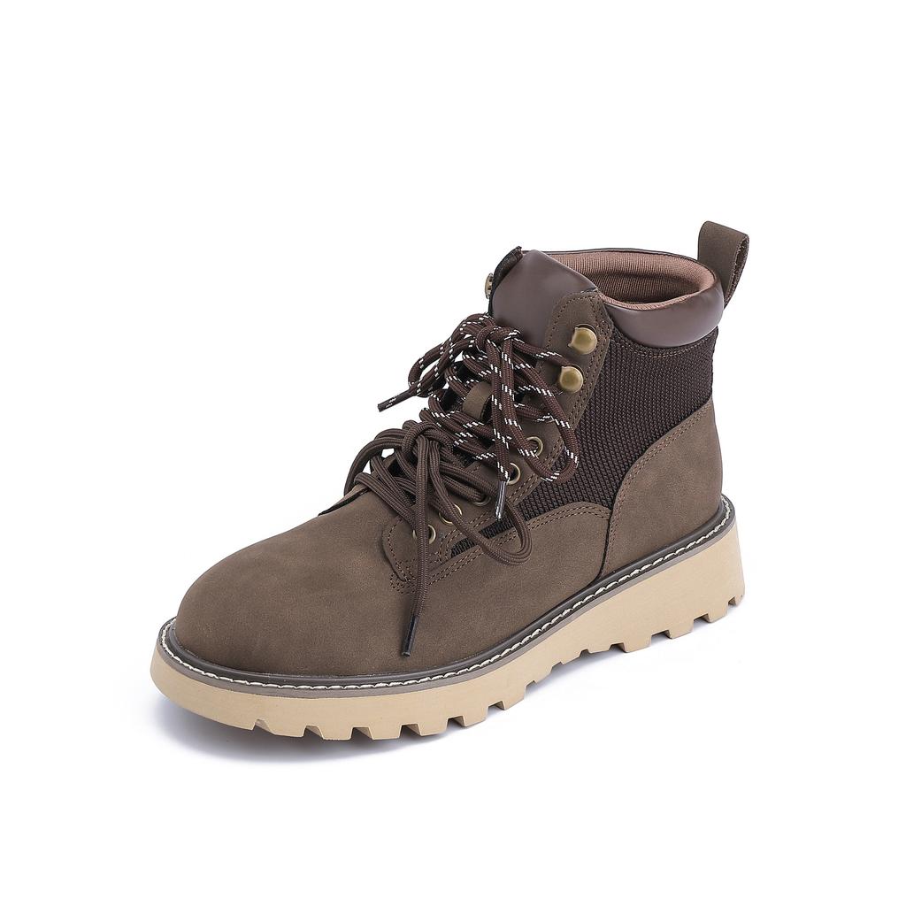 Grape mother winter new thick-soled Martin boots women wear high-end big yellow boots women's British style short boots children