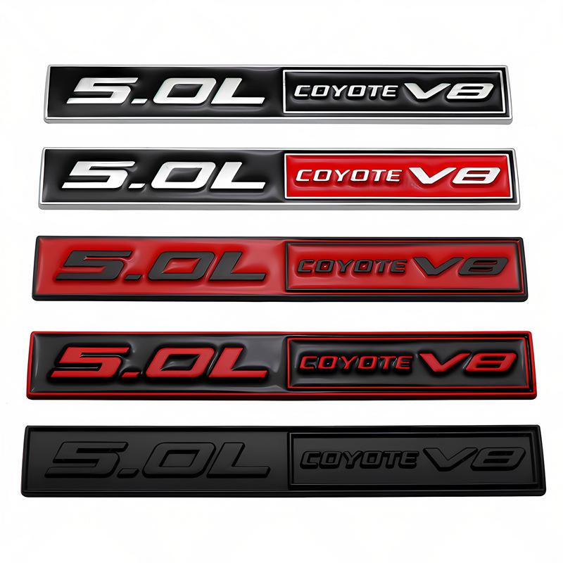 Ford Mustang 5.0L COYOTE V8 Metal Emblem - Car Modification Fender Sticker