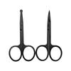 2PCS Black Eyebrow and Nose Hair Scissors Facial Hair Grooming Set Beard Eyebrow Eyelashes Nail Trimmer Scissors