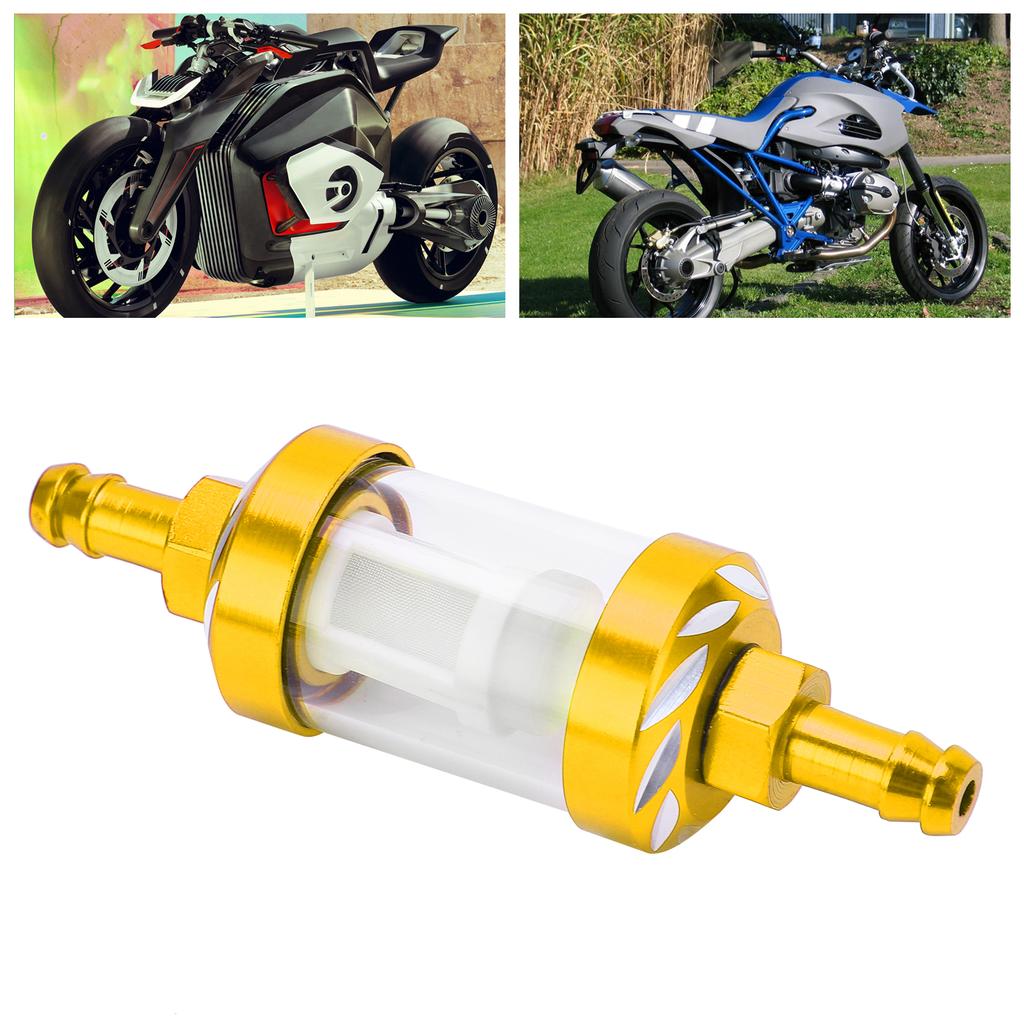Glass Fuel Filter Aluminium Alloy Replacement for Cars ATV SUVs Motorcycles Pit Bikes