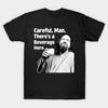 Heren Zwart Print T-shirt The Big Lebowski - Pas Op Man Er Staat Hier Een Drankje No-Cut Transferpapier Print Katoenen T-shirt