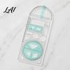 Portable Desk Accessories Multifunctional Geometric Drawing Ruler Thickened Transparent Plastic Template Safe Measurement Aid for Students
