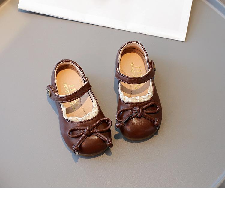 Spring New Children Leather Shoe Girl Princess Shoes Soft Soled Anti Slip Kids Shoe Fashion Bow Tie Girl Shoes Girl Single Shoe