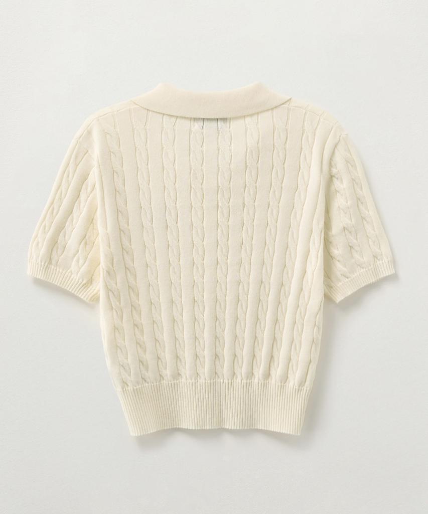 Seteo (W) Cable Collar Half Knit Cream