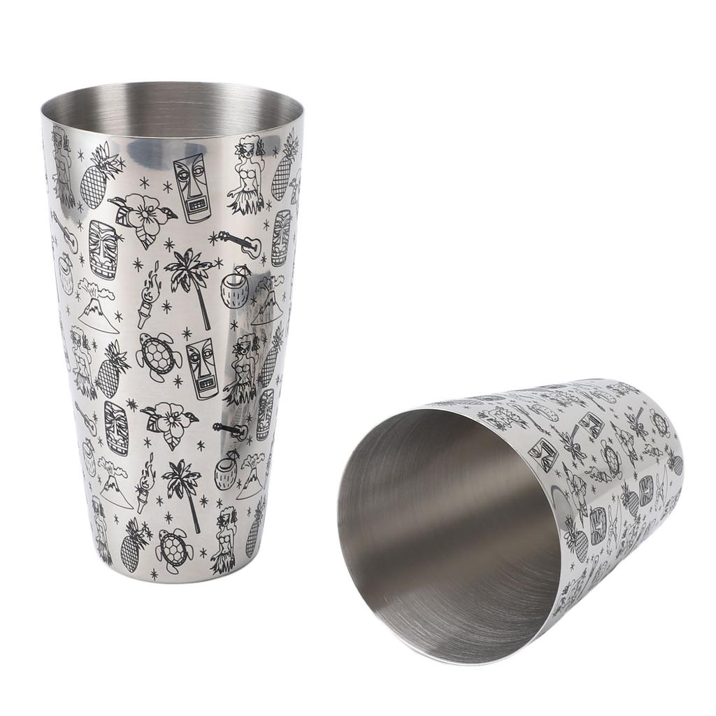 Cocktail Shaker Set 304 Stainless Steel Large Capacity Leakproof Long Lasting Use Boston Bar Shaker