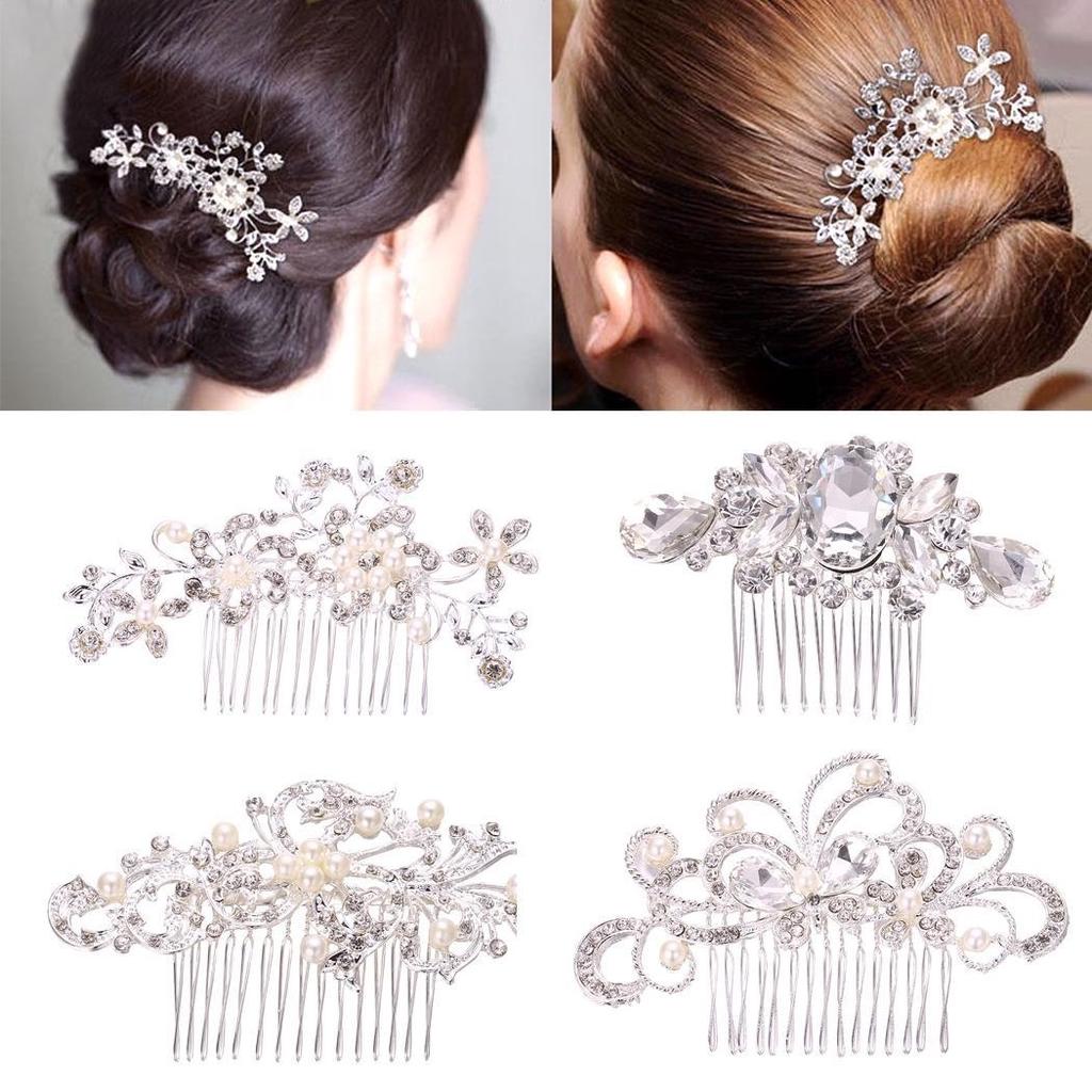 Bridal Wedding Butterfly Crystal Rhinestones Women Hair Clip Comb Diamante