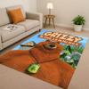 3D Kawaii Grizzy and The Lemmings Cartoon Living Room Non-Slip Area Rug Carpet for Bedroom Playroom Sofa,Home Doormat Gift Kid