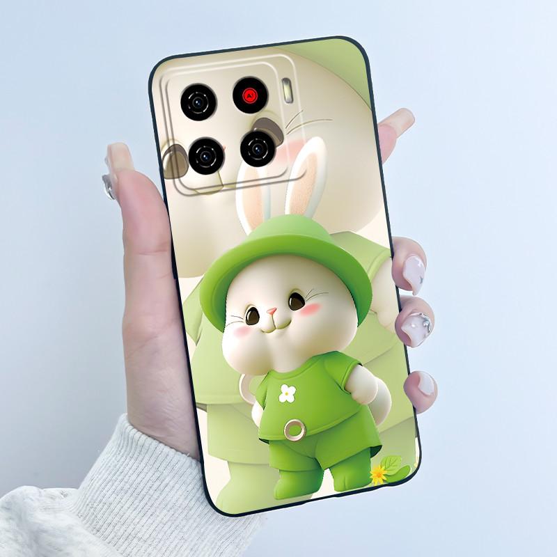 For ZTE Blade A56 Z2473 Case Cute Love Rabbit Cartoon Black Soft Silicone Protect Cover For ZTE Blade Nubia A56 Pro Phone Casing