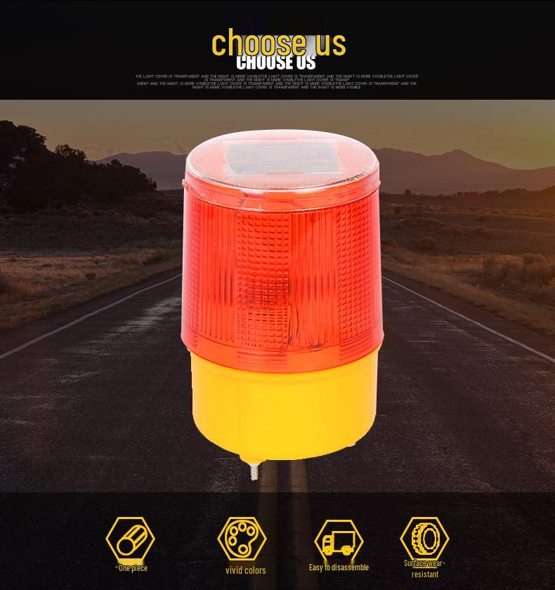 LED Solar Warning Light for Outdoor Construction and Road Safety