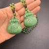 Jade Glückstasche Anhänger Halskette Handgeschnitzt für Damen Herren Segen Charme Beste Geschenkidee
