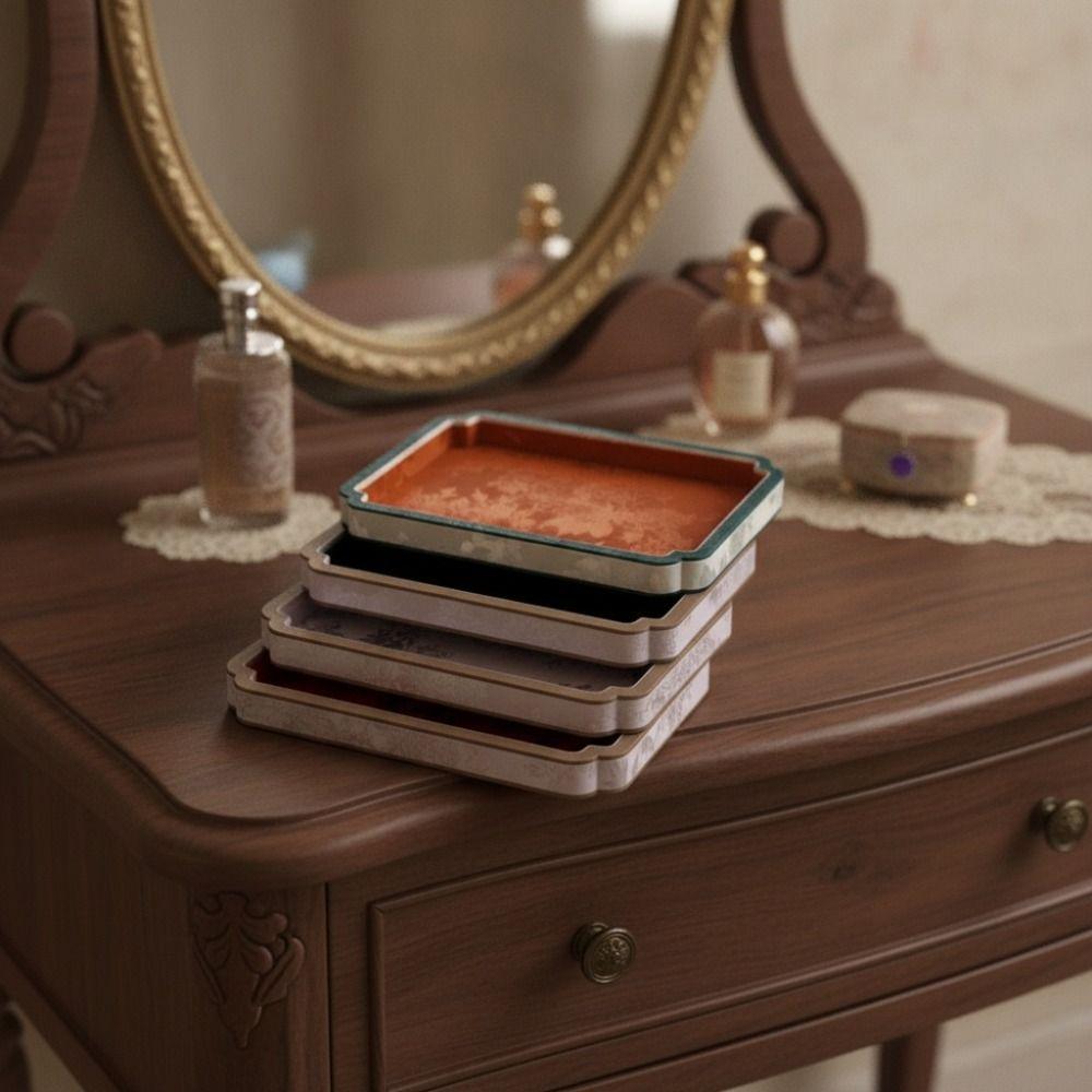 Chinese Vintage Court-Style Jewelry Storage Tray Satin Surface Jewelry Showcase Dressing Table