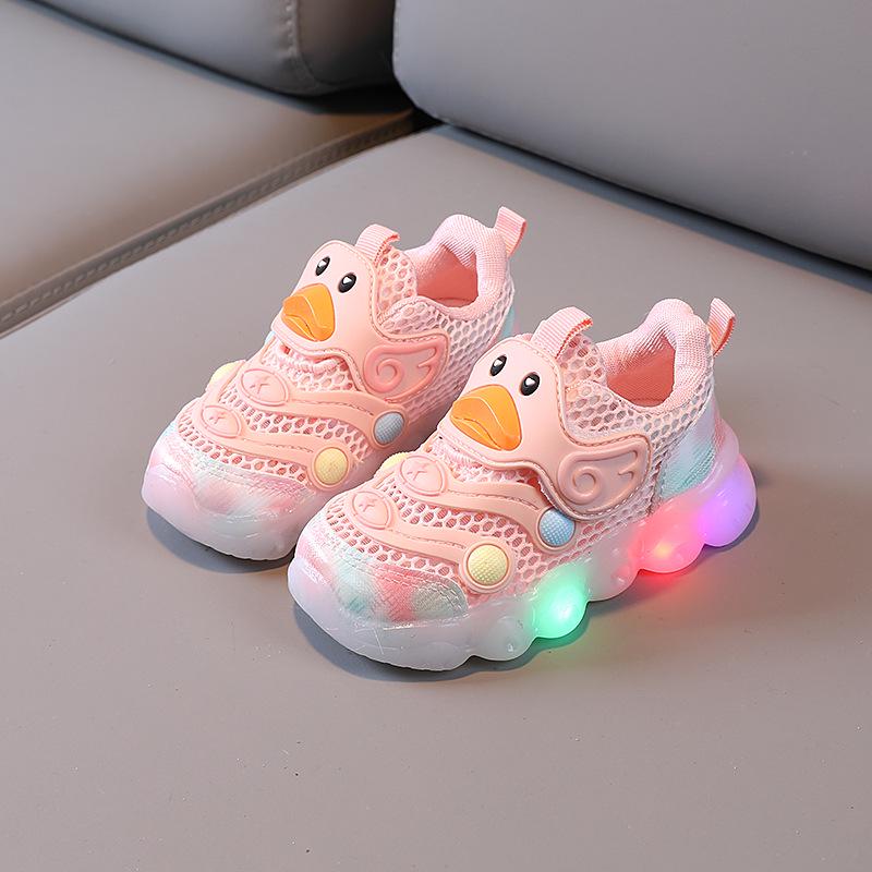 LED Flash Toddler Sneakers: Soft Sole, Non-Slip, Mesh, for 1-3 Year Olds
