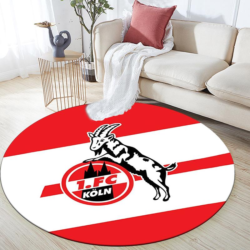 1. FC Köln Round Area Rug,Carpet Rug for Living Room Bedroom Sofa Playroom Decor,Non-slip Floor Mat