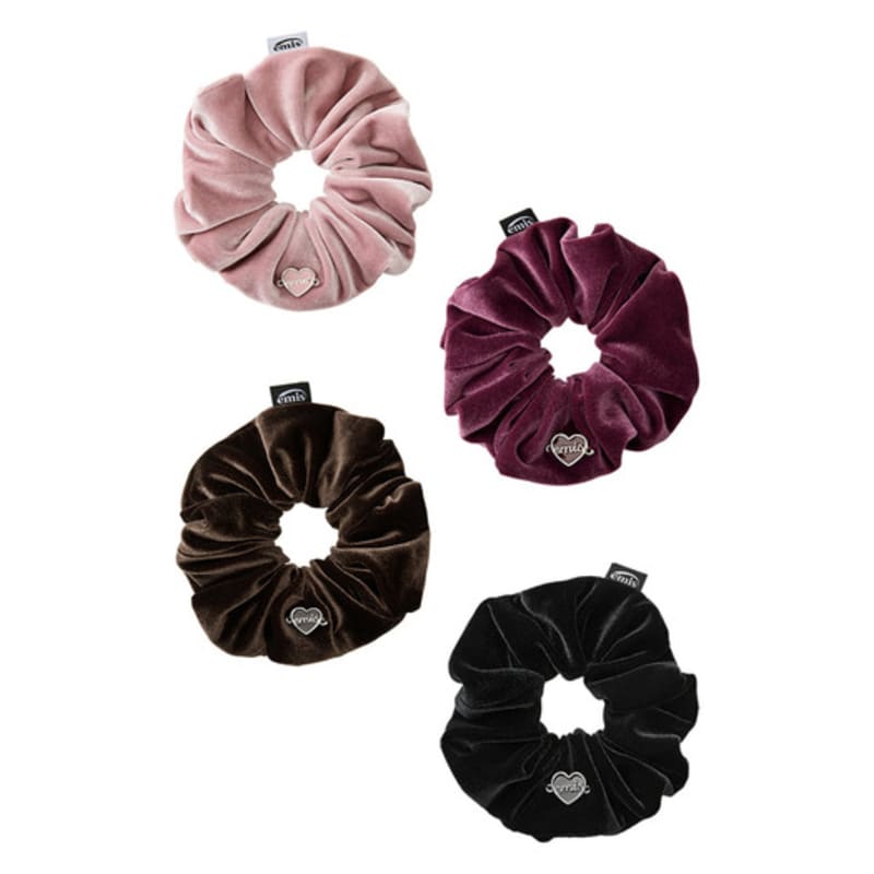 

РЕЗИНКА ДЛЯ ВОЛОС С ПОДВЕСКОЙ-ЛОГОТИПОМ В ФОРМЕ СЕРДЦА EMIS BLACK