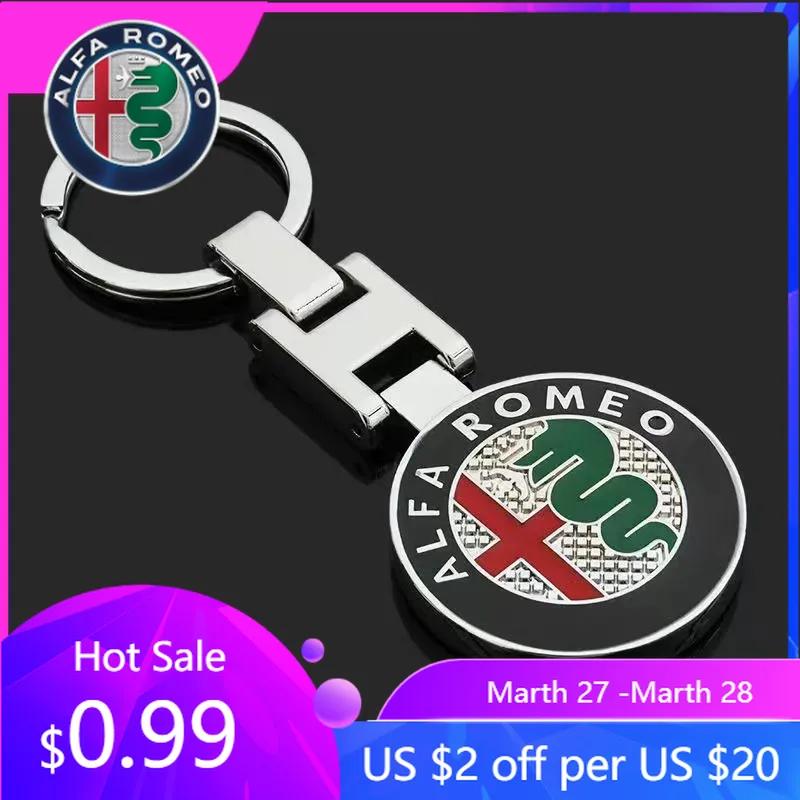 For Alfa Romeo 2026 Hot Sticker Car Emblem Keychain styling Key Ring Accessories For Alfa Romeo Giulia Stelvio Giulietta 156 159