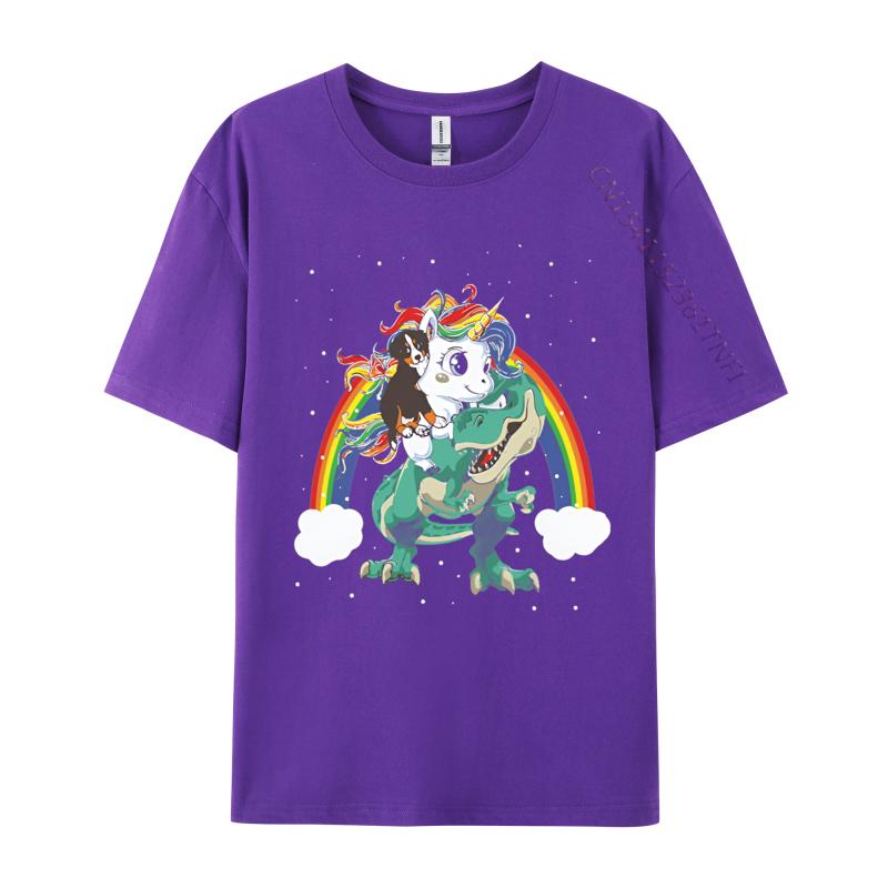 Mode Lässiges T-Shirt Berner Sennenhund Einhorn Reiten Dinosaurier T-Shirts Locker Sitzend Brüder Herren T-Shirt