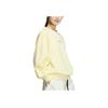 Adidas Logo Doubleknit Crew Logo Print Loose Long Sleeve Sweatshirt Women Sweatshirt Yellow JJ3569