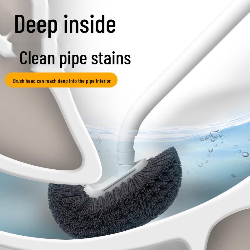 Wall-Mounted, Easy-to-Use Toilet Brush with No Dead Corners - Japanese Design