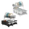 Tableware Stand Dish Drying Rack Large Capacity Double-Layer Design Anti-Rust Coating