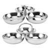 Stainless Steel Snack Plate 3 in 1 Snack Bowl Home Desktop Snack Plates Candy Fruit Cookie Cake Storage Tray Kitchen Accessories