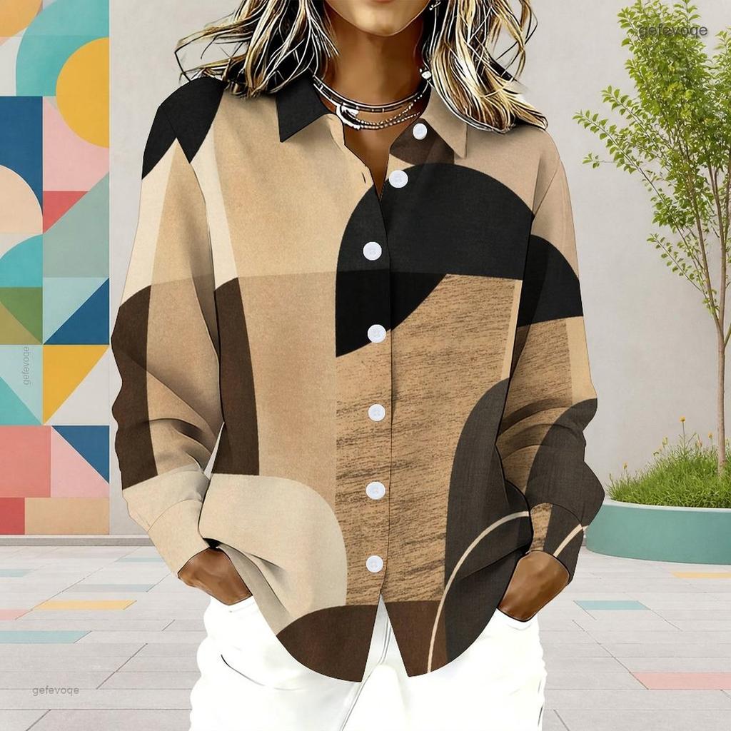 Women Plus Size Collared Neck Long Sleeve Plaid Printed Button Front Shirt Pink Gray White