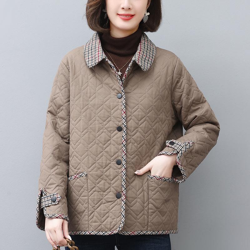 Mom's 2024 Fashionable Winter Cotton Coat for Middle-aged Women - Loose, Lightweight, and Padded Jacket