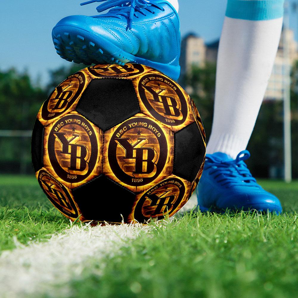 Pallone da Calcio BSC YB Misura 5 Colorato Cucito a Macchina PVC Pronto per la Competizione Resistente Alto Rimbalzo