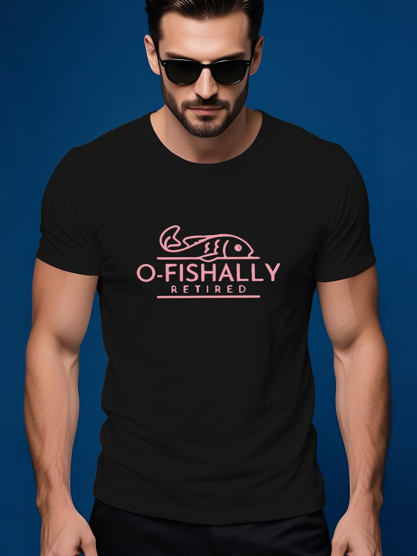 O-Fishally Retired Graphic Tee - Black Casual Summer Ts... XXL