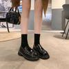 High-end Cowhide Version~ Retro Polished Thick Heel Platform Women's Small Leather Shoes