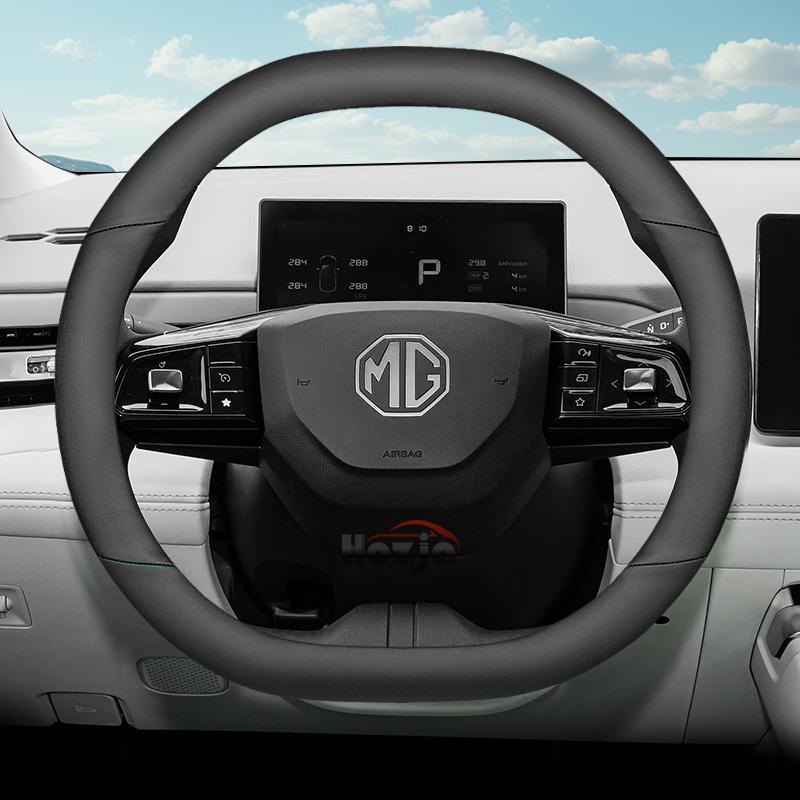 

Leather Car Steering Wheel Cover for MG 4 7 ONE HS EHS ZS ES5 GT PHEV Hybrid Luxury 2024 2025 2026 Accessories