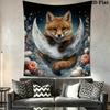 cute animal Wall Tapestry Aesthetic Wall Hanging Printed Fabric Blanket Decorative Tapestries for Bedroom Living Room Home Decor