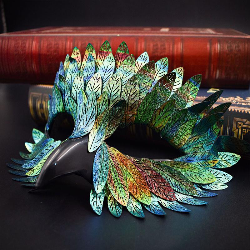 Máscara Bico de Pássaro Águia Cosplay Pena de Coruja Meia Face Máscaras de Animais Mascarado Halloween Carnaval Fantasia de Festa Purim Adereços