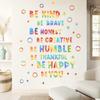 3Sheets/Set Self-adhesive Wall Sticker Colorful Inspirational Phrases Text Office Home Kindergarten Kids Room Decor Wall Sticker