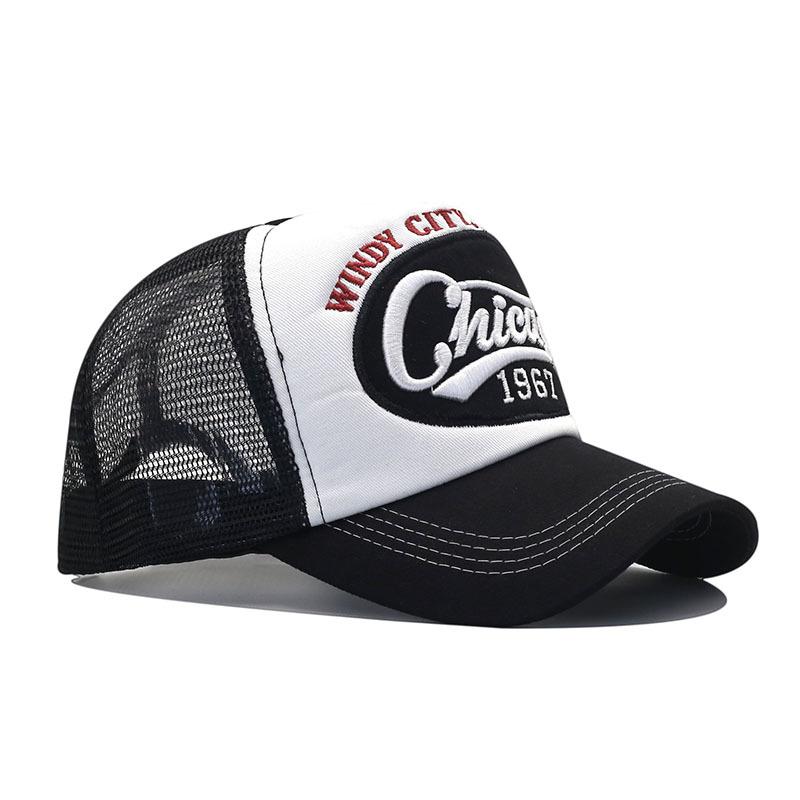Spring and Summer New American Letter Embroidery Baseball Hat Men's and Women's Sunshade Mesh Color Matching Cap Outdoor Truck Hat