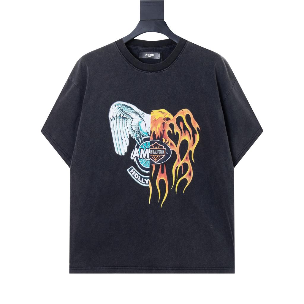 6507 Amiri 2026 Summer New Men's and Women's Loose High Quality Cotton Plus Size T-shirt Couple T-Shirt