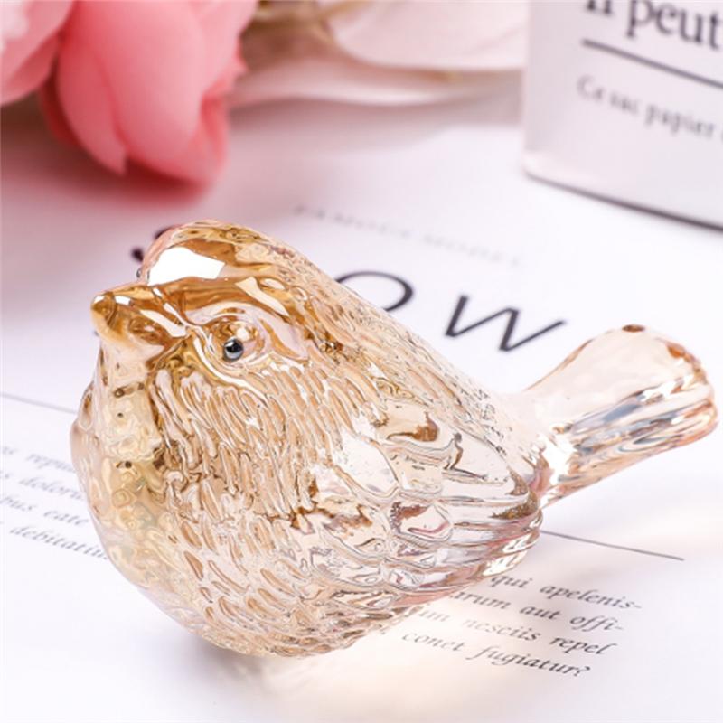 AS60-Blown Glass Birds Collectible Figurines Crystal Birds Gifts For Glass Figurines For Animal Lovers For Table Home Decor