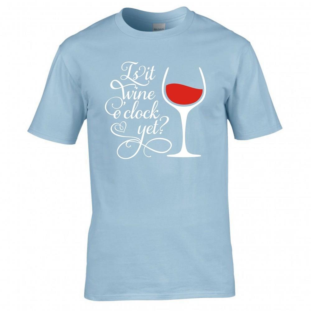 Funny Drinks Is It Wine O Clock Yet Tshirt 2XL
